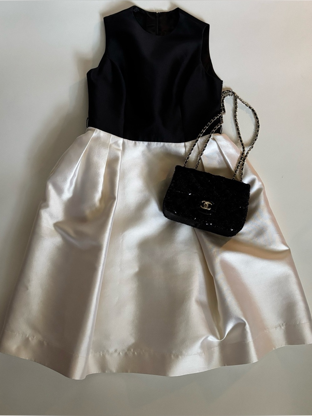 Wayne Clark Classic Evening Old  Hollywood Black and Ivory Dress Size 8 - Picture 2 of 10